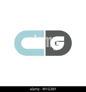 Lettre du logo et de la marque CDG.vector graphic design. Utile comme icône de l'application, l'alphabet combinaison, clip-art, et etc. Illustration de Vecteur
