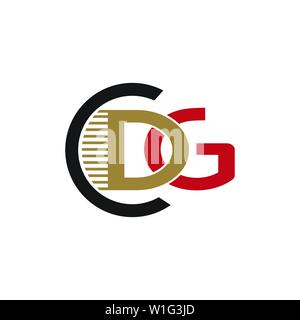 Lettre du logo et de la marque CDG.vector graphic design. Utile comme icône de l'application, l'alphabet combinaison, clip-art, et etc. Illustration de Vecteur