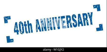 Timbre 40e anniversaire. 40e anniversaire square grunge signe. 40e anniversaire Illustration de Vecteur