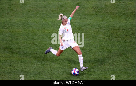 L'Angleterre Steph Houghton pendant la Coupe du Monde féminine de la fifa match de demi-finale au Stade de Lyon. Banque D'Images