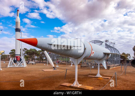 Woomera Missile National Aerospace et Park, Royal Australian Air Force (RAAF) Centre du patrimoine mondial de Woomera, dans le sud de l'Australie. Banque D'Images