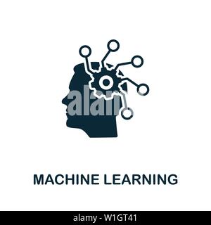 Symbole d'icône de vecteur d'apprentissage machine. Signe créatif de la collection d'icônes crm. Icône d'apprentissage machine à plat pour ordinateur et mobile Illustration de Vecteur