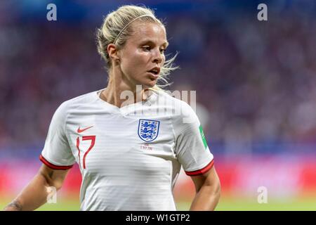 Lyon, France. 07 juillet, 2019. Rachel Daly de l'Angleterre lors d'un match entre l'Angleterre et des États-Unis. Qualification Coupe du Monde de Football. La FIFA. Tenue au stade de Lyon à Lyon, France (Photo : Richard Callis/Fotoarena) Crédit : Foto Arena LTDA/Alamy Live News Banque D'Images