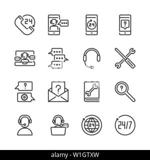 Centre d'appels et de soutien.icon set Vector illustration Illustration de Vecteur