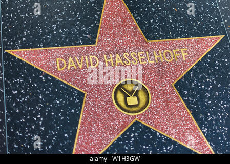LA, USA - 30 OCTOBRE 2018 : David Hasselhoffs étoile sur le hollywood hall of fame Banque D'Images