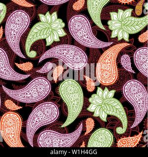 Paisleys traditionnel magique pour motif transparente design papier peint ou tissu l'impression textile Illustration de Vecteur