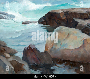 Rocks à Port Clyde, le Maine par NC Wyeth Banque D'Images