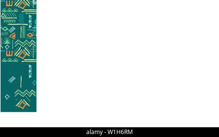 Ensemble d'art tribal pattern. Motifs géométriques ethniques. Texture de fond répétant colorées aztèque. Illustration de Vecteur