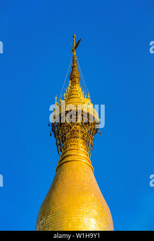 Le stupa doré de la pagode Shwedagon à Yangon (Rangoon) au Myanmar (Birmanie) Banque D'Images