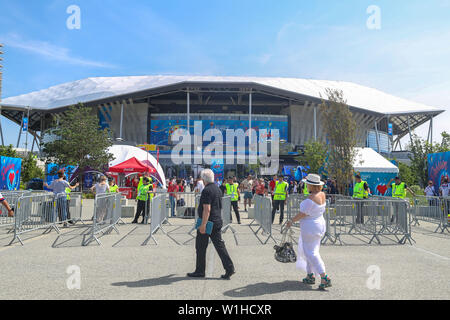 Lyon, France. 07 juillet, 2019. L'Angleterre contre les États-Unis jeu valable pour les demi-finales de la Coupe du Monde de football dans le Stade de Lyon en France le Mardi, 02. (PHOTO : VANESSA CARVALHO/BRÉSIL PHOTO PRESSE) Credit : Brésil Photo Presse/Alamy Live News Banque D'Images