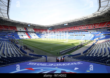 Lyon, France. 07 juillet, 2019. L'Angleterre contre les États-Unis jeu valable pour les demi-finales de la Coupe du Monde de football dans le Stade de Lyon en France le Mardi, 02. (PHOTO : VANESSA CARVALHO/BRÉSIL PHOTO PRESSE) Credit : Brésil Photo Presse/Alamy Live News Banque D'Images