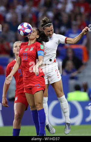 Lyon, France. 07 juillet, 2019. Morgan, de l'United States et bronze d'Angleterre match valide pour les demi-finales de la Coupe du Monde de football dans le Stade de Lyon en France le Mardi, 02. (PHOTO : VANESSA CARVALHO/BRÉSIL PHOTO PRESSE) Credit : Brésil Photo Presse/Alamy Live News Banque D'Images