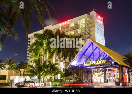 Fort ft.Lauderdale Florida, Hilton fort Lauderdale Marina, hôtel, luxe, China Grill, restaurant restaurants restauration café cafés, service, cuisine, asiatique Banque D'Images