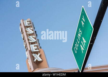 Miami Beach Florida,Collins Avenue,A1A route côtière pittoresque et historique,quartier historique art déco,Essex,hôtel hôtels logement inn motels,arch Banque D'Images