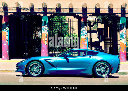 Chevrolet Corvette Coupé LT 2019 stationné à Santa Fe New Mexico USA Banque D'Images