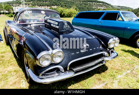 1960 Voiture de sport classique Corvette de l'État de New York, USA Banque D'Images