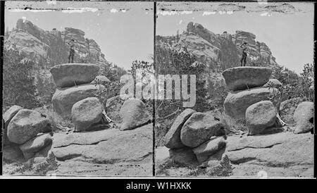 L'étude de roche, chef de Crow Creek. Comté de Laramie, Wyoming Banque D'Images