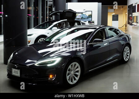 Showroom Tesla dans Meatpacking district de New York Banque D'Images