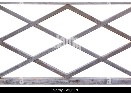 Clôture en bois lattice isolé sur fond blanc. Banque D'Images