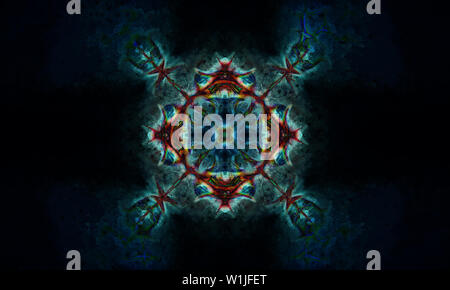 Ornement couleur mandala et doucement contexte aquarelle brouillée Banque D'Images