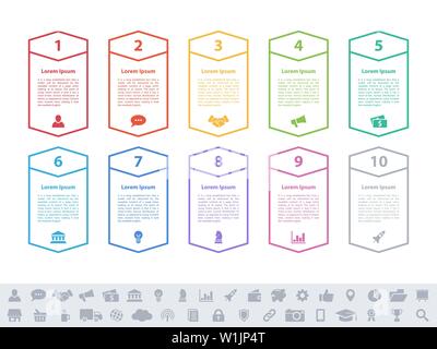 Infographic design business concept vector illustration avec 10 étapes ou options ou processus représentent le flux de travail ou d'un schéma Illustration de Vecteur
