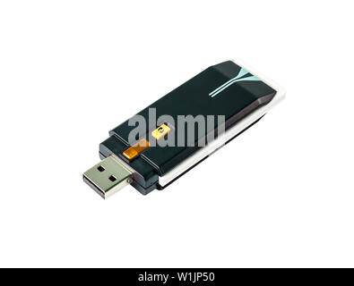 Adaptateur USB sans fil Wi-Fi isolé sur fond blanc Banque D'Images
