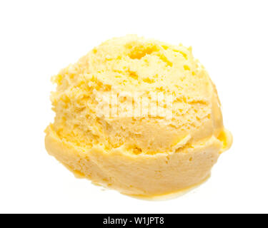 Cuillère à crème glacée de orange unique isolé sur fond blanc Banque D'Images