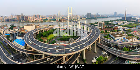 Belle nanpu bridge,traverse la rivière Huangpu, Shanghai, Chine Banque D'Images