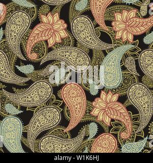 Paisleys traditionnel magique pour motif transparente design papier peint ou tissu l'impression textile Illustration de Vecteur