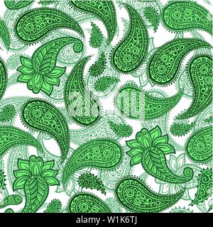 Magic Screen Paisleys Modèle transparent avec verdure couleurs pour écran conception ou textiles de tissus style printemps Illustration de Vecteur