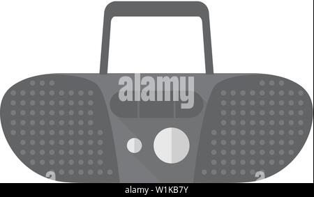 L'icône de lecteur de cassettes en télévision couleur. Musique danse partie compo mini stéréo audio Illustration de Vecteur