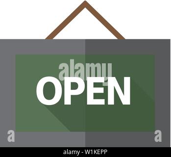 Ouvrez l'icône de connexion dans la télévision couleur. Cafe restaurant boutique store market Illustration de Vecteur