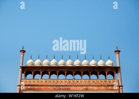 La grande porte, zone Jilaukhana, Taj Mahal, Agra, Inde Banque D'Images