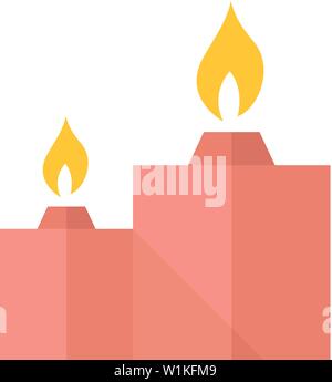 L'icône de bougies en couleur plate style. La lumière, Memorial, fire Illustration de Vecteur