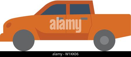 Icône de voiture en couleur plate style. Camion, cabine double, 4x4, 4 roues driver Illustration de Vecteur