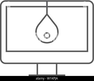 Étalonnage du moniteur dans l'icône Contour mince de style. L'impression couleur standard Illustration de Vecteur