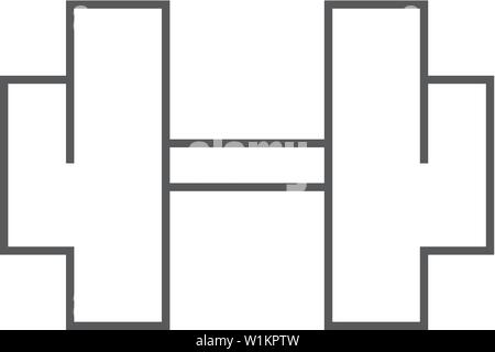 L'icône d'haltère en fines contours style. L'équipement de sport sport musculation exercice main Illustration de Vecteur