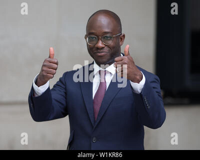 Sam Gyimah, Ministre d'État pour les universités, les sciences, la recherche et l'innovation, et à la direction du parti conservateur dernières contender arrive à la BBC, Londres, UK Avec : Sam Gyimah Où : London, Royaume-Uni Quand : 02 Juin 2019 Crédit : Wheatley/WENN Banque D'Images