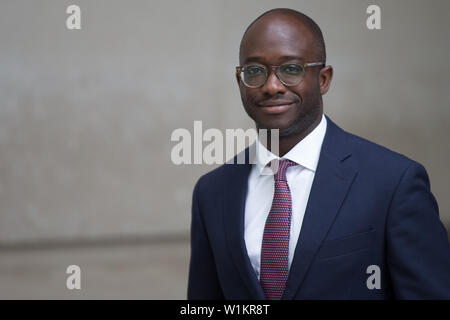 Sam Gyimah, Ministre d'État pour les universités, les sciences, la recherche et l'innovation, et à la direction du parti conservateur dernières contender arrive à la BBC, Londres, UK Avec : Sam Gyimah Où : London, Royaume-Uni Quand : 02 Juin 2019 Crédit : Wheatley/WENN Banque D'Images