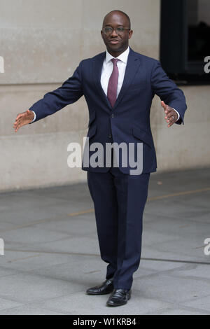 Sam Gyimah, Ministre d'État pour les universités, les sciences, la recherche et l'innovation, et à la direction du parti conservateur dernières contender arrive à la BBC, Londres, UK Avec : Sam Gyimah Où : London, Royaume-Uni Quand : 02 Juin 2019 Crédit : Wheatley/WENN Banque D'Images