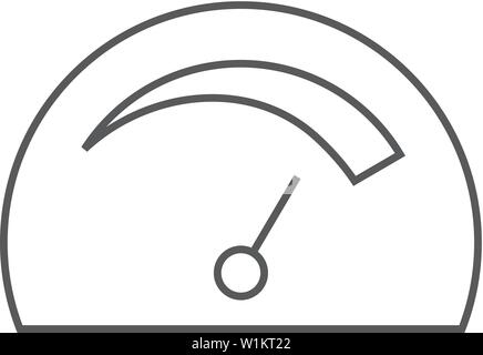Dans l'icône Tableau de bord style du contour mince. Panneau de contrôle, compteur kilométrique, indicateur de vitesse Illustration de Vecteur
