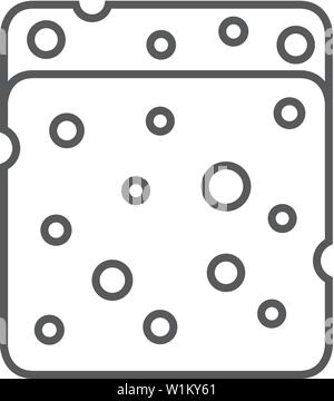 Nettoyage à l'éponge dans l'icône Contour mince de style. Service d'entretien ménager salle de bains humides Illustration de Vecteur