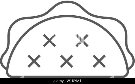 L'icône de Taco dans style du contour mince. Épicée mexicain tortilla fast food snack Illustration de Vecteur