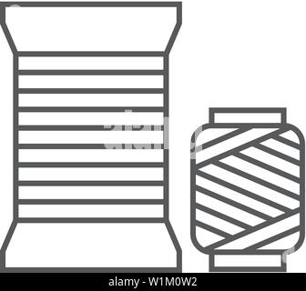 L'icône de fils minces style de contour. La couture couturière sur mesure Illustration de Vecteur