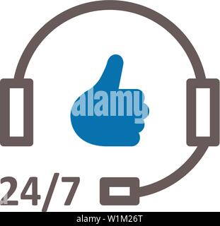 Assistance téléphonique simple icône comme un bon service Illustration de Vecteur