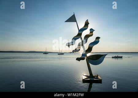 Skulptur Ondines Traum von Hans-Jürgen Zimmermann am Steinhuder Meer, Wunstorf, Région Hanovre, Niedersachsen, Deutschland | Sculpture Ondines Traum Banque D'Images