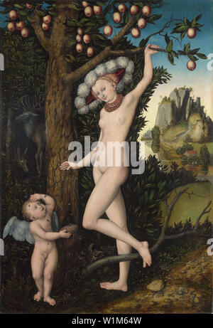 Lucas Cranach l'ancien - Cupidon Vénus se plaindre C 1525 Banque D'Images