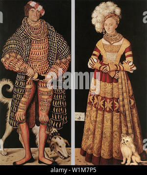 Lucas Cranach l'ancien - Portraits Henry Saxe Duc pieux sa femme Katharin Von Mecklenburg 1514 Banque D'Images