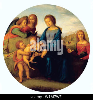 Piero di Cosimo - Madonn l'enfant avec les saints anges 1520 Banque D'Images