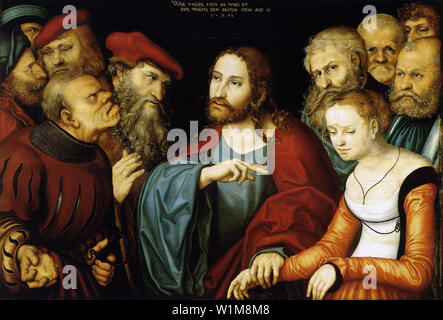Lucas Cranach l'ancien - Christ adultère 1532 Banque D'Images